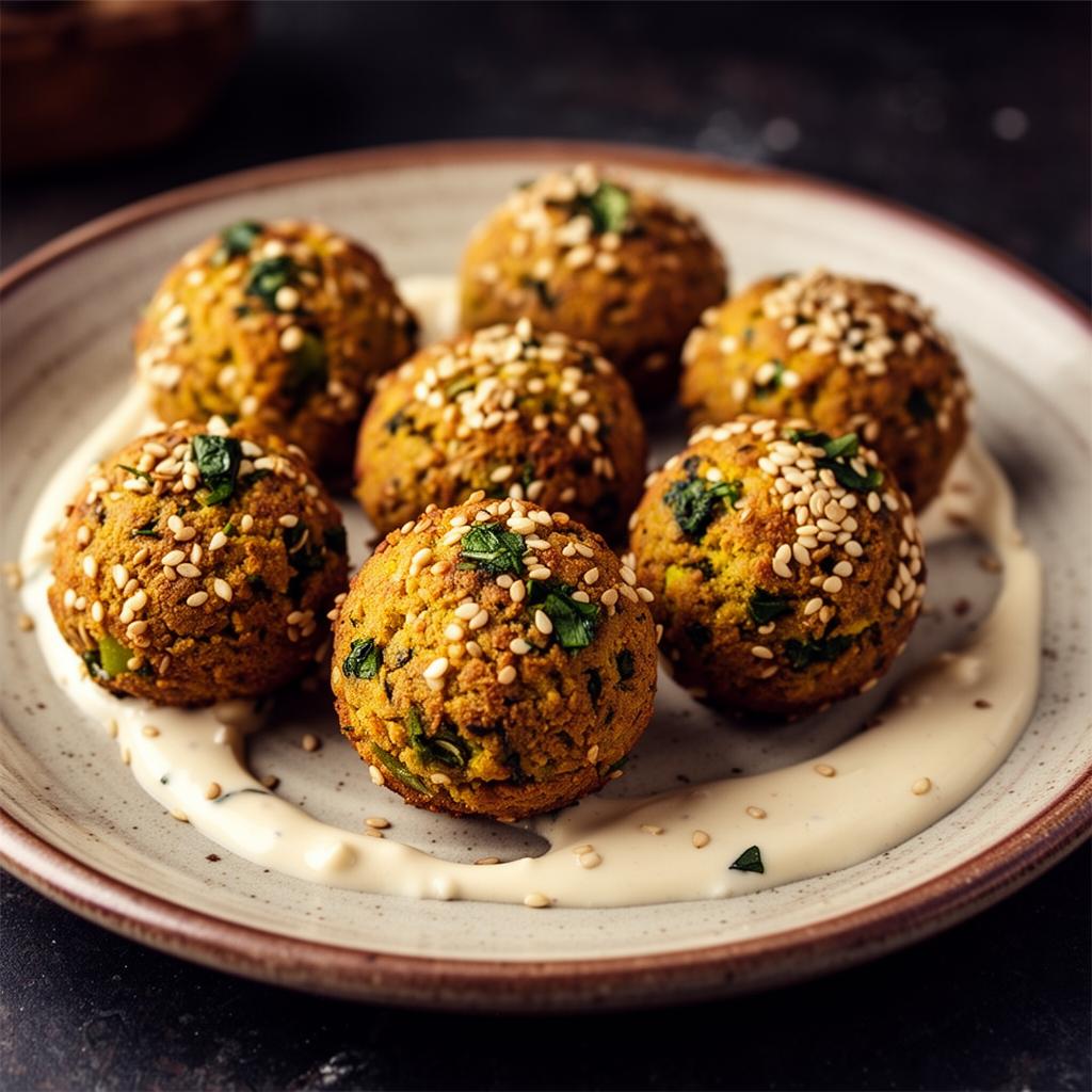 Crispy falafel with tahini